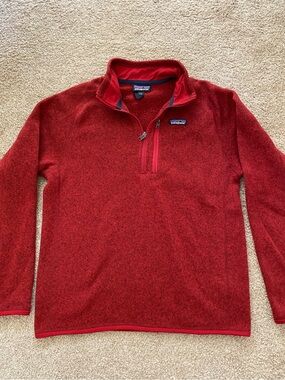 Patagonia Men’s Red Half-Zip Fleece Pullover